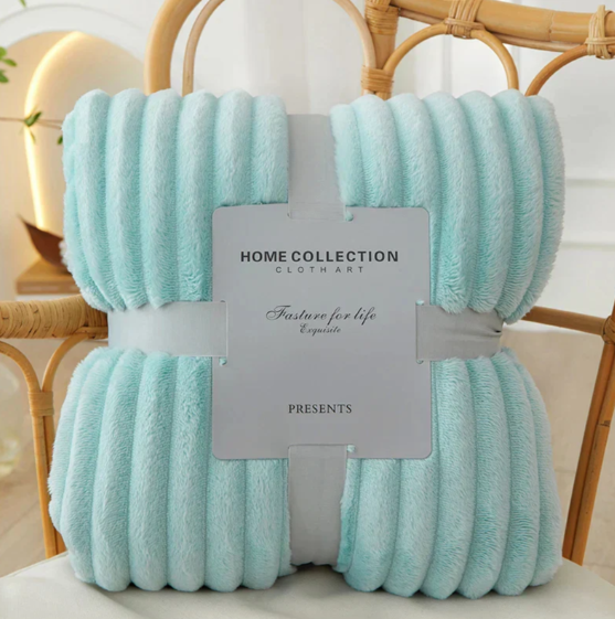 Cozy Striped Flannel Fleece Blanket