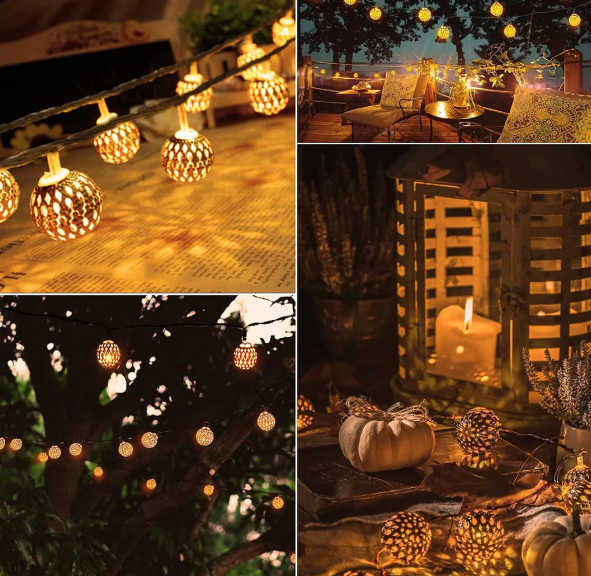 Solar-Powered Oriental Fairy String Lights