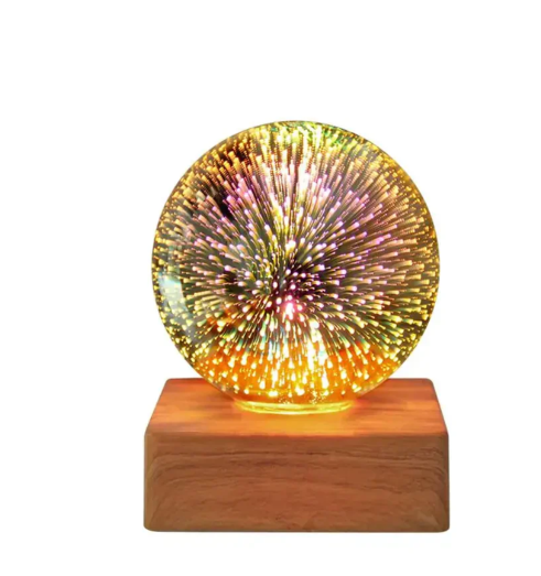 3D Firework Lighted Crystal Sphere