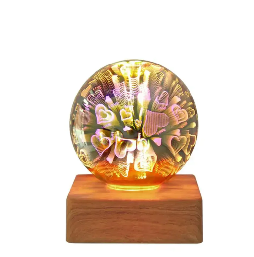 3D Firework Lighted Crystal Sphere
