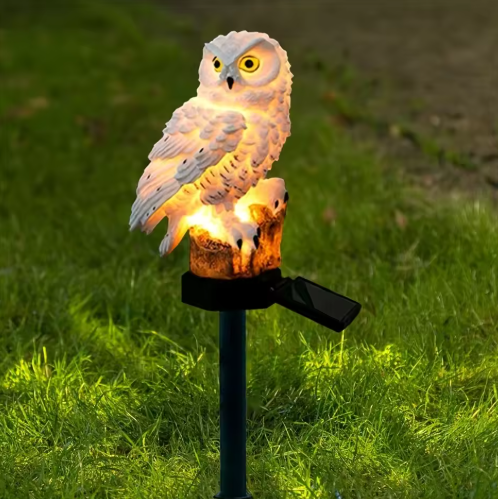 Solar-Powered Owl Garden Lantern