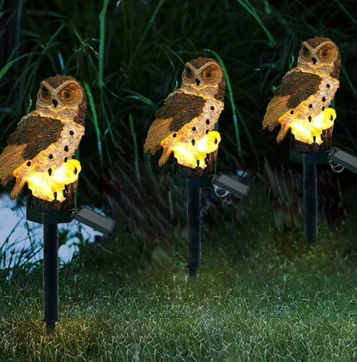 Solar-Powered Owl Garden Lantern