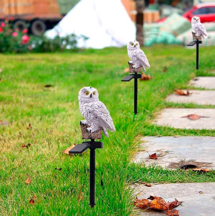 Solar-Powered Owl Garden Lantern