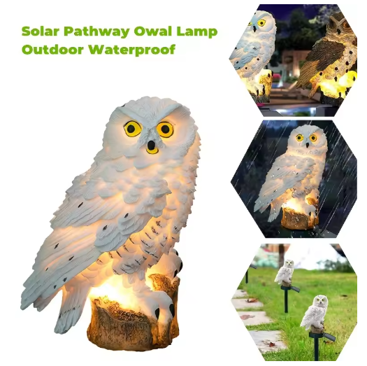 Solar-Powered Owl Garden Lantern