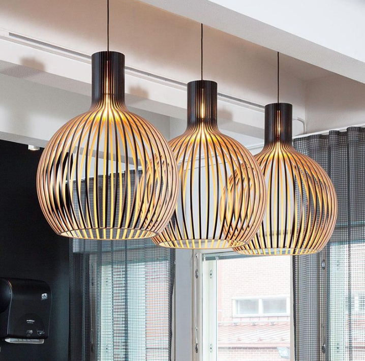Handcrafted Wood Pendant Lamp