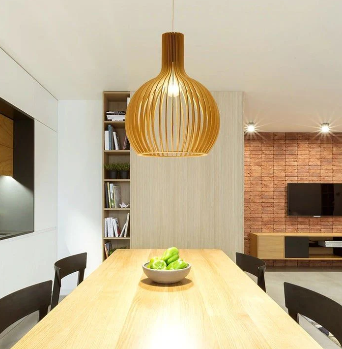 Handcrafted Wood Pendant Lamp
