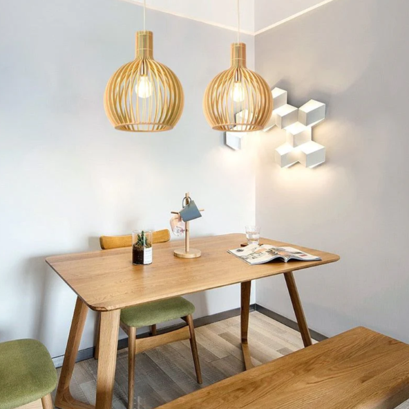 Handcrafted Wood Pendant Lamp