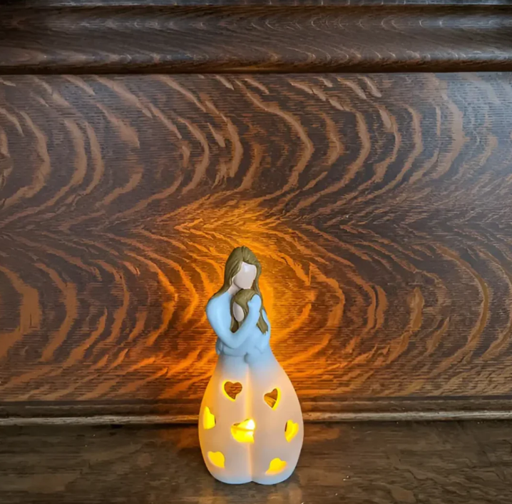 Mother And Child Figurine Candle Holder
