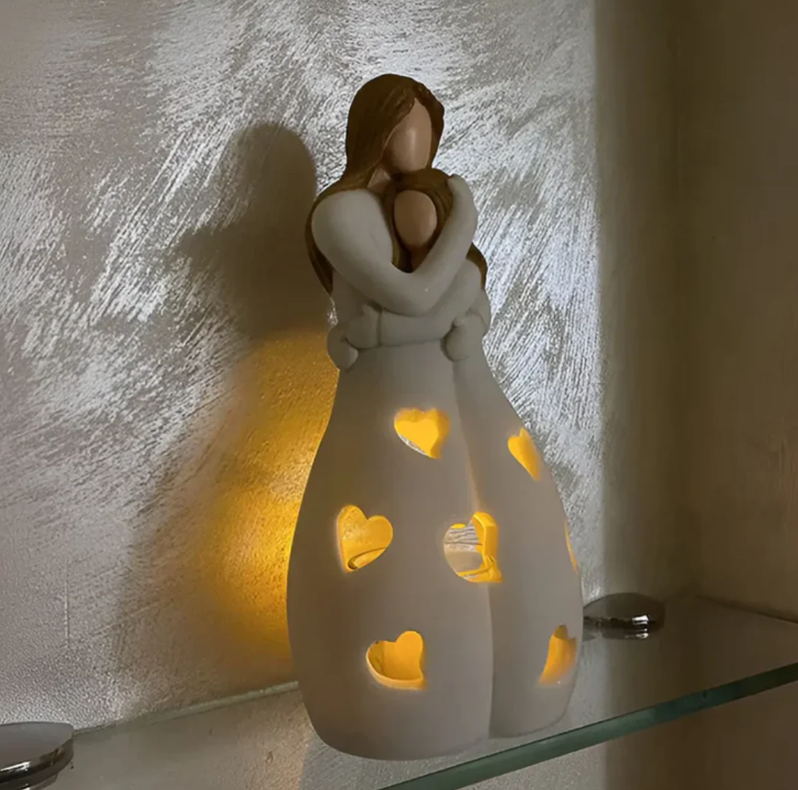 Mother And Child Figurine Candle Holder