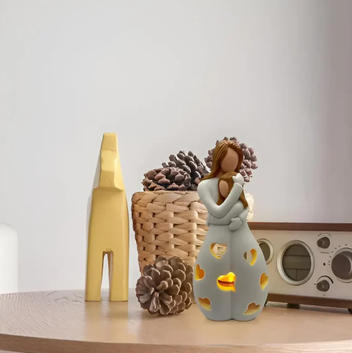 Mother And Child Figurine Candle Holder