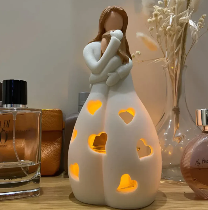 Mother And Child Figurine Candle Holder