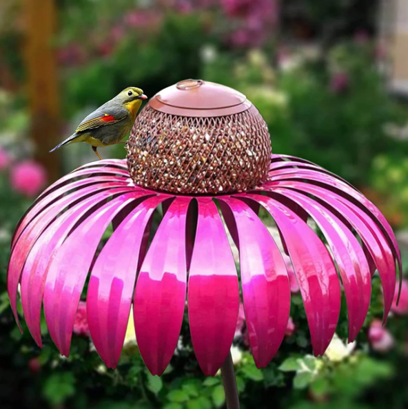 Blooming Flower Bird Feeder Station