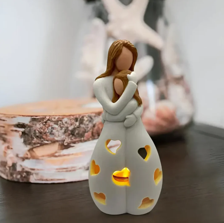 Mother And Child Figurine Candle Holder