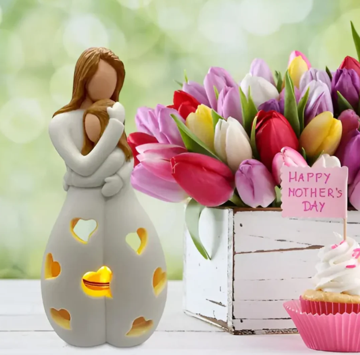 Mother And Child Figurine Candle Holder