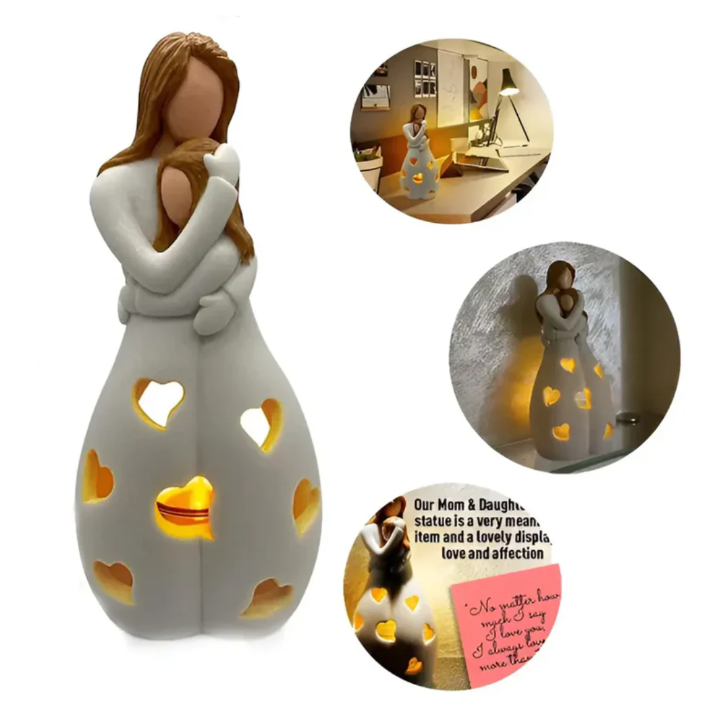 Mother And Child Figurine Candle Holder