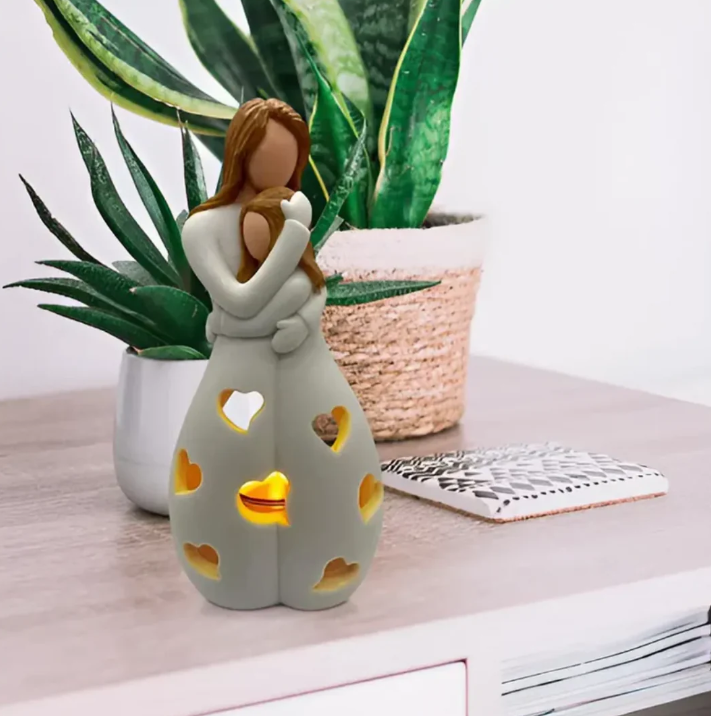 Mother And Child Figurine Candle Holder