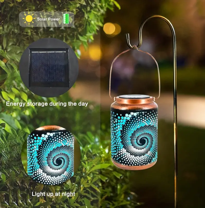 Artistic Solar Lantern – Mesmerizing Light Patterns for Outdoor Ambiance