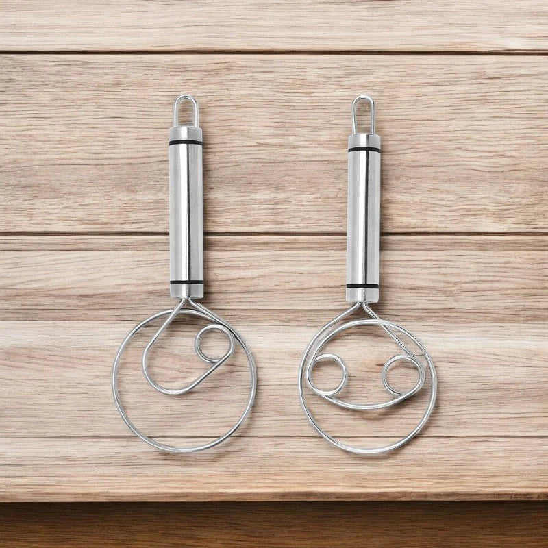 Heavy-Duty Stainless Steel Dough Whisk - Ergonomic Design for Effortless Mixing and Baking