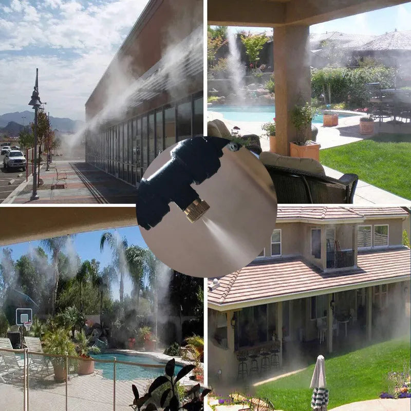 Garden Spray Irrigation System - Hose with Adjustable Nozzles for Cooling and Refreshing