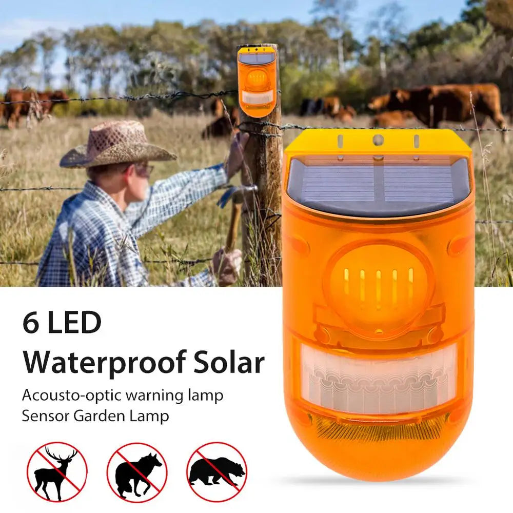 Solar-Powered Animal Repellent with Alarm - Effective Outdoor Animal Control