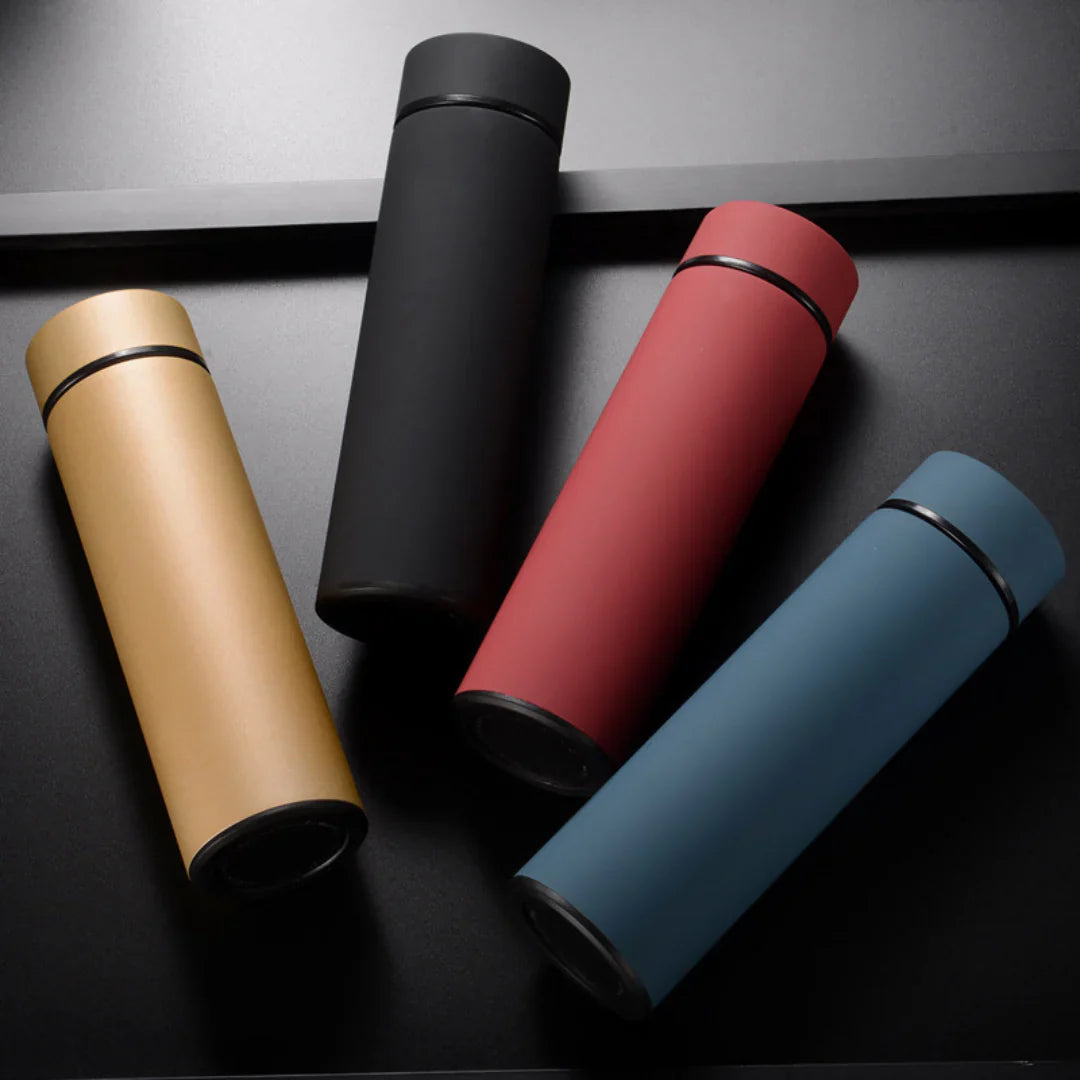 Stainless Steel Insulated Flask with Digital Temperature Display - Thermo Mug for Hot and Cold Beverages