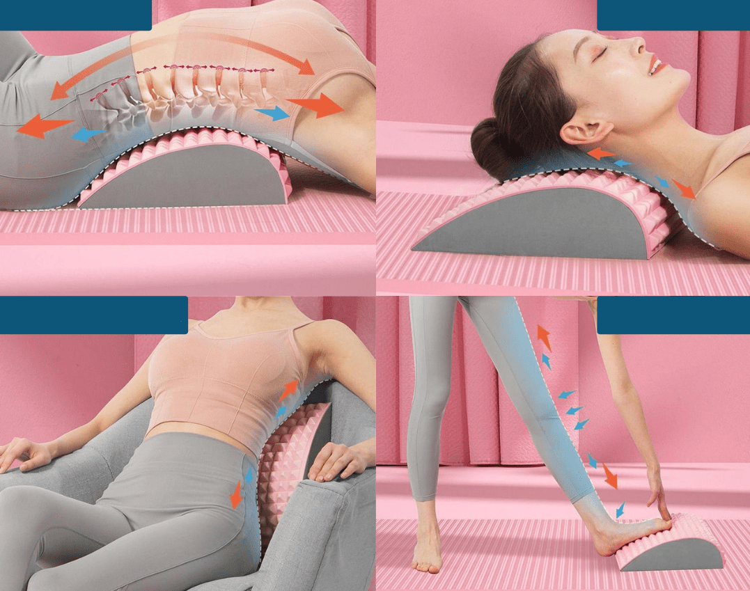 Ergonomic Back Stretching Roller for Spinal Alignment and Pain Relief