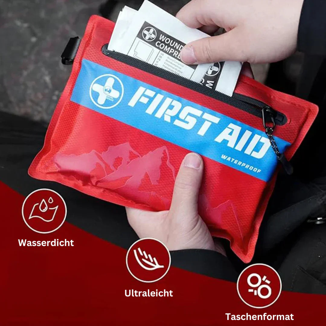 Compact Waterproof First Aid Kit for Travel and Outdoor Adventures - Emergency Kit for Hiking and Camping