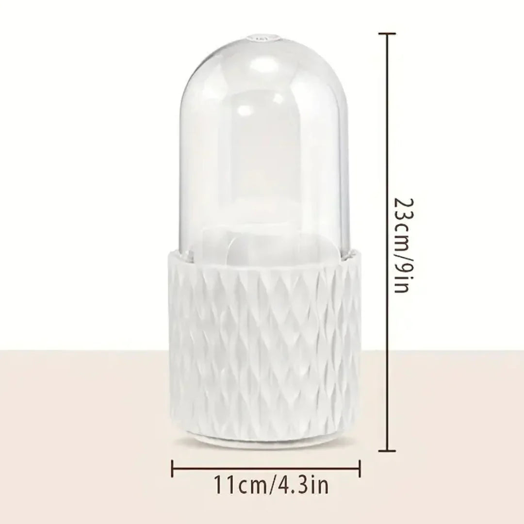 Elegant Makeup Brush Organizer with Protective Dome Cover
