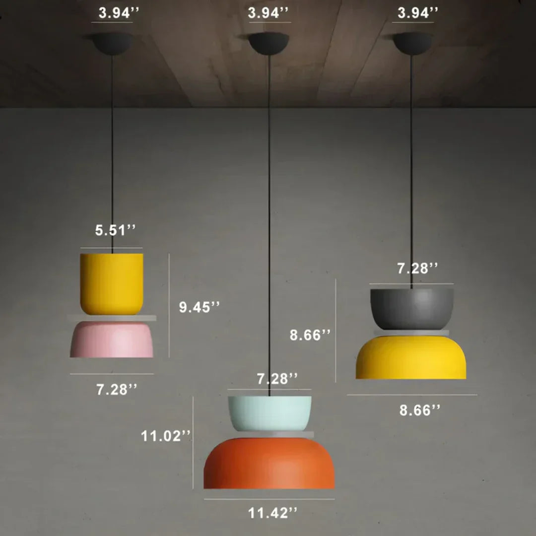 Colorful Macaron-Inspired LED Pendant Light