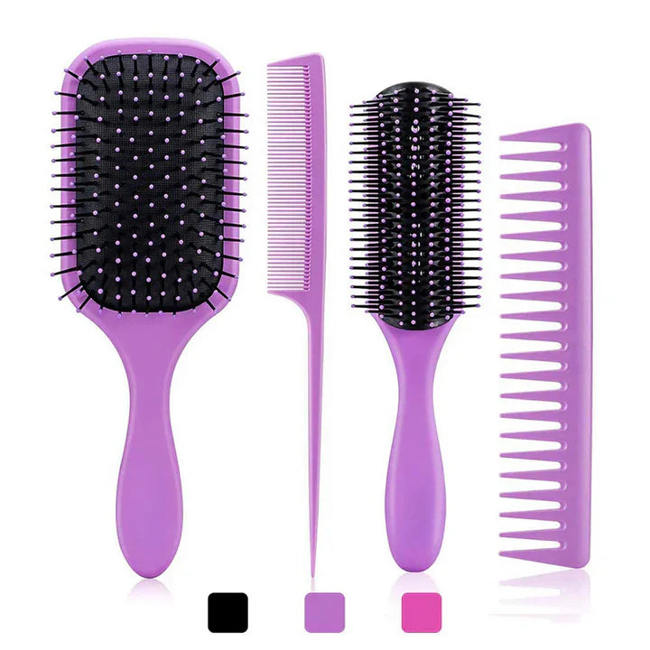 4-Piece Hair Detangler Brush Set