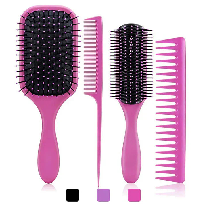 4-Piece Hair Detangler Brush Set