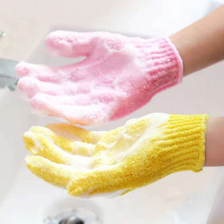 Dual-Textured Exfoliating Shower Gloves – Set of 2
