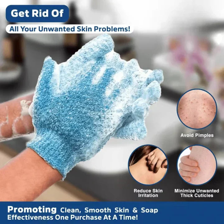 Dual-Textured Exfoliating Shower Gloves – Set of 2