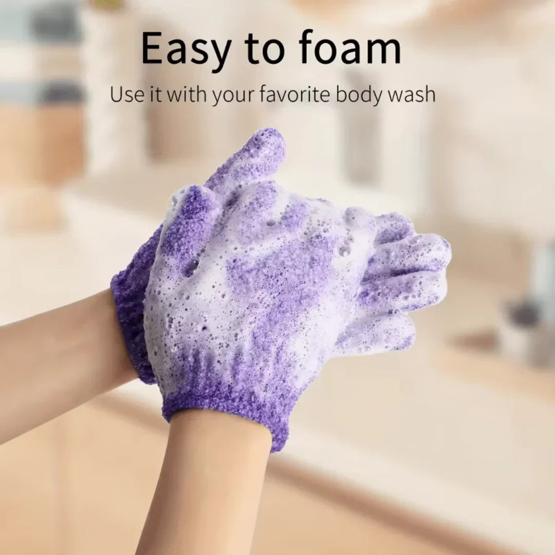 Dual-Textured Exfoliating Shower Gloves – Set of 2