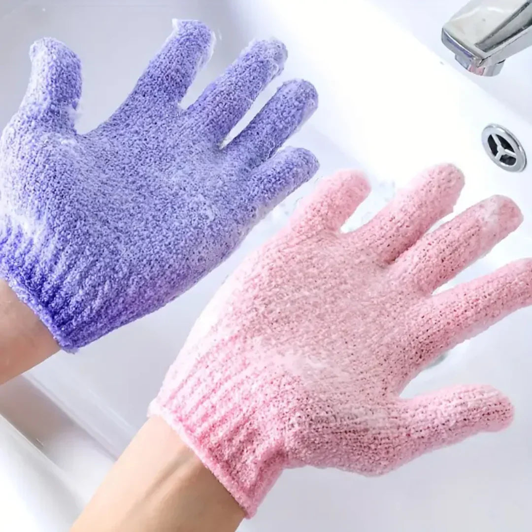 Dual-Textured Exfoliating Shower Gloves – Set of 2