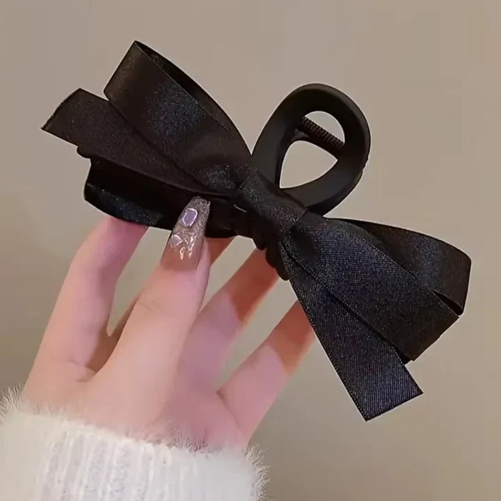Elegant Satin Bow Hair Claw Clips