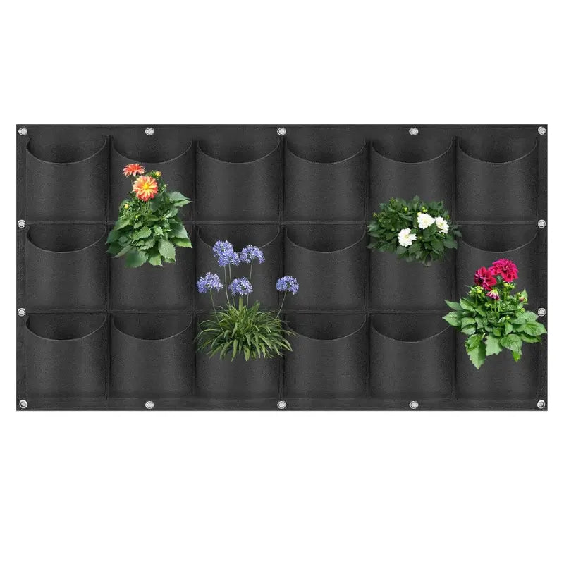 Wall-Mounted Felt Garden Planter – 3D Non-Woven Vertical Hanging Plant Bag