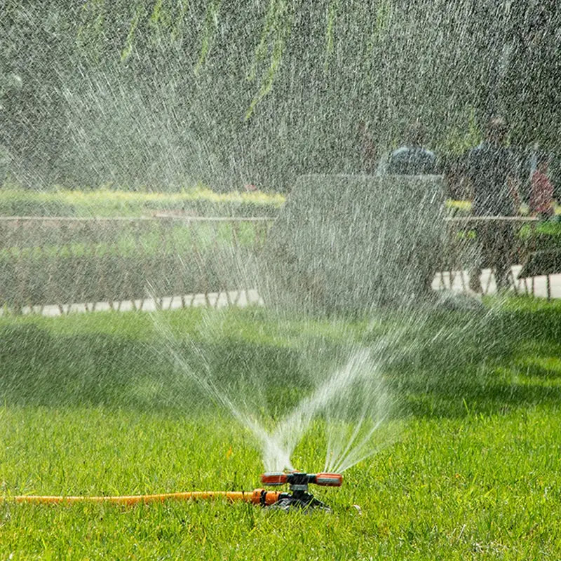 360° Rotating Garden Sprinkler – Multi-Nozzle Irrigation System for Lawns and Gardens