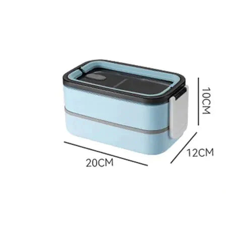 2-Layer Stainless Steel Bento Box with Airtight Lid
