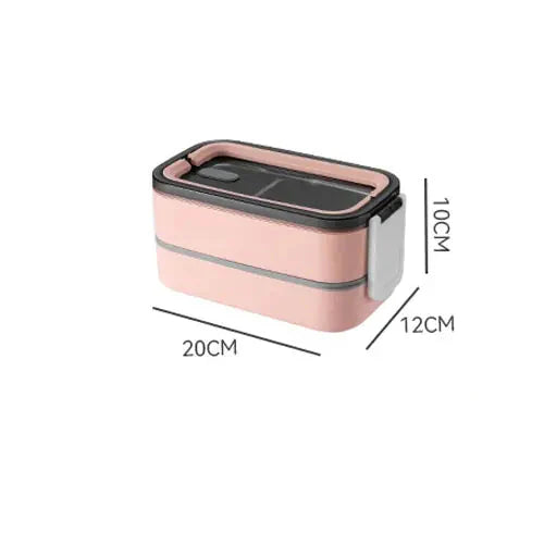 2-Layer Stainless Steel Bento Box with Airtight Lid