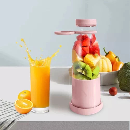 Portable Compact Smoothie Blender with Fruit Container and Drinking Cap