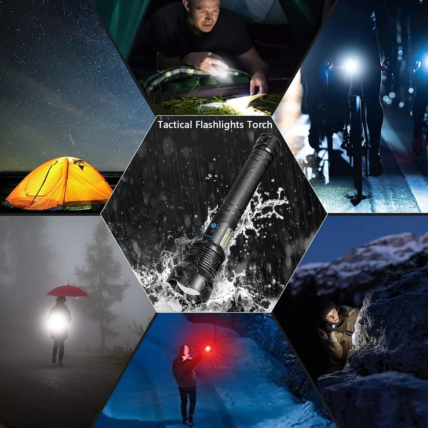 Tactical LED Flashlight with Power Bank