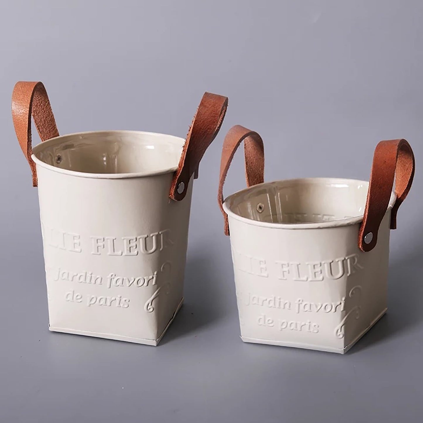 Stylish Plant Pots with Leather Handles – Decorative Flower Pots for Home and Garden Decor