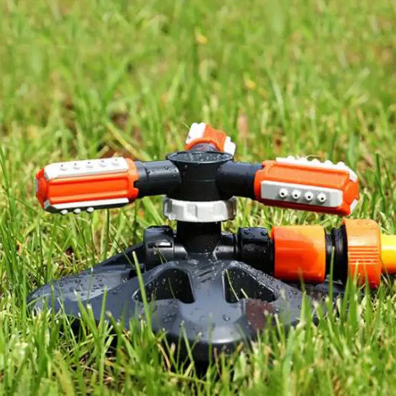 360° Rotating Garden Sprinkler – Multi-Nozzle Irrigation System for Lawns and Gardens