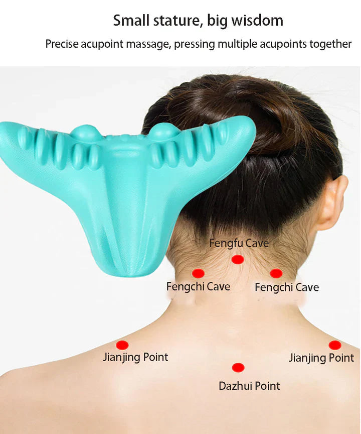 Neck and Shoulder Relief Stretcher – Cervical Traction Pillow for Spinal Alignment and Massage
