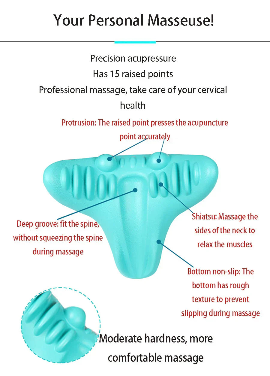 Neck and Shoulder Relief Stretcher – Cervical Traction Pillow for Spinal Alignment and Massage