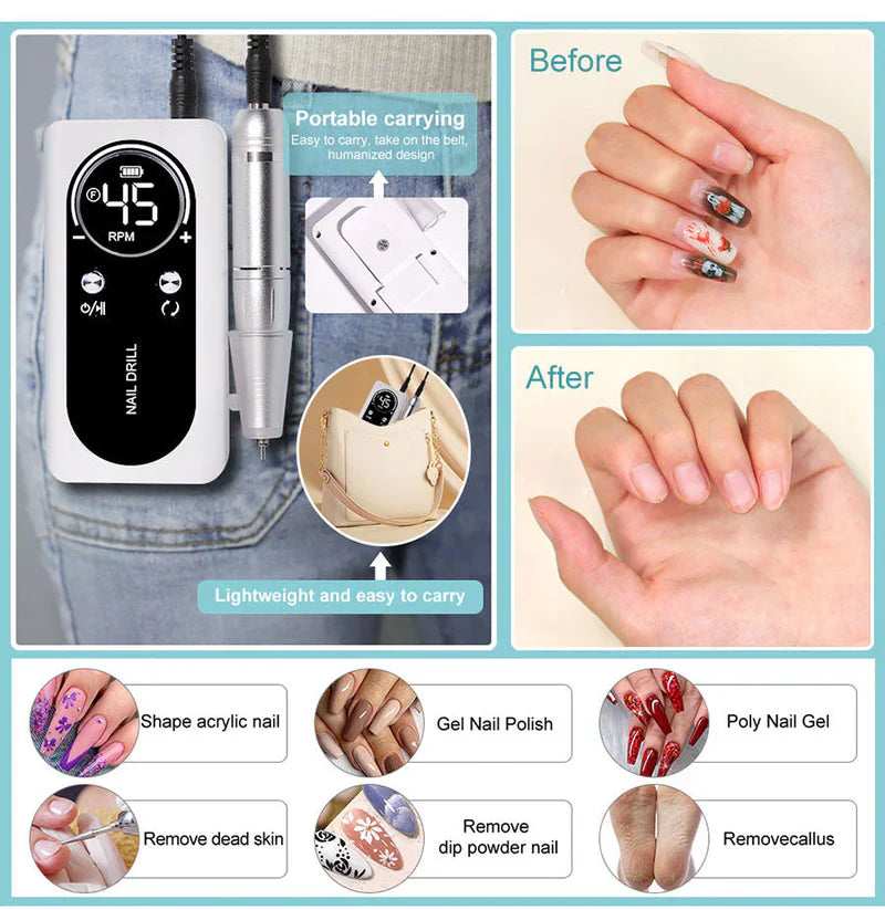 Portable Manicure Kit With Nail Drill
