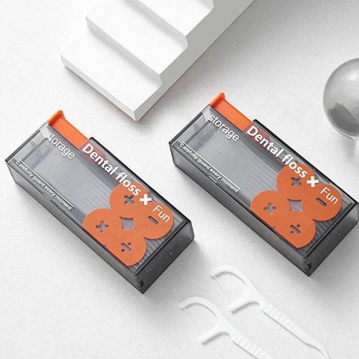 Portable Dental Floss Dispenser with 10 Automatic Floss Sticks