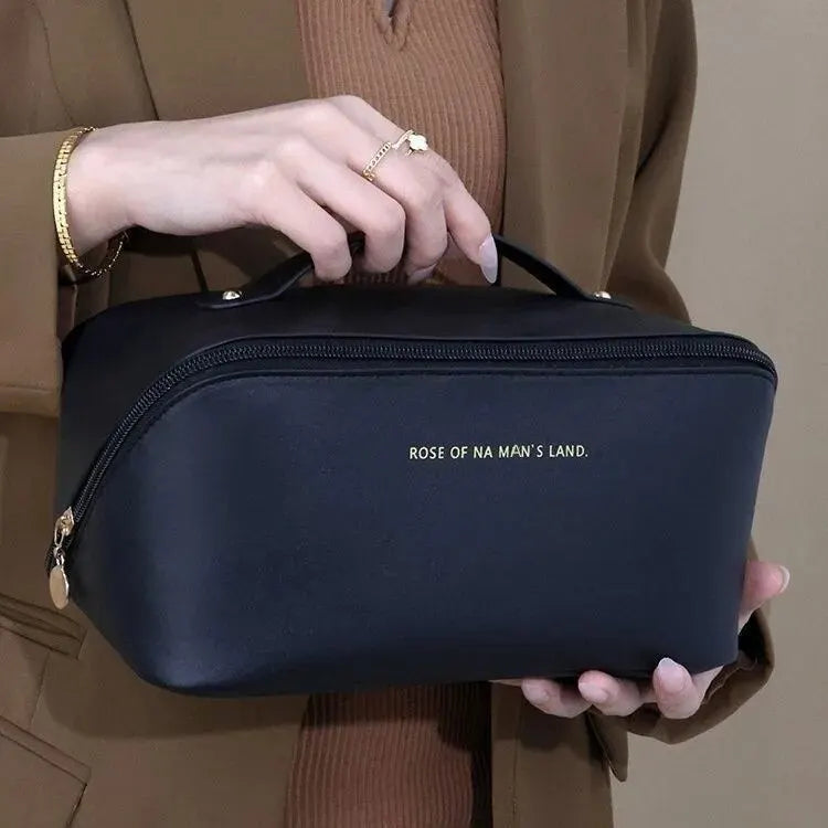 Compact Travel Makeup Organizer With Zipper – Stylish Cosmetic Pouch