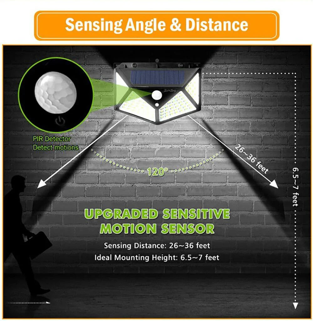 Weatherproof LED Solar Light with Motion Sensor – Versatile Outdoor Illumination